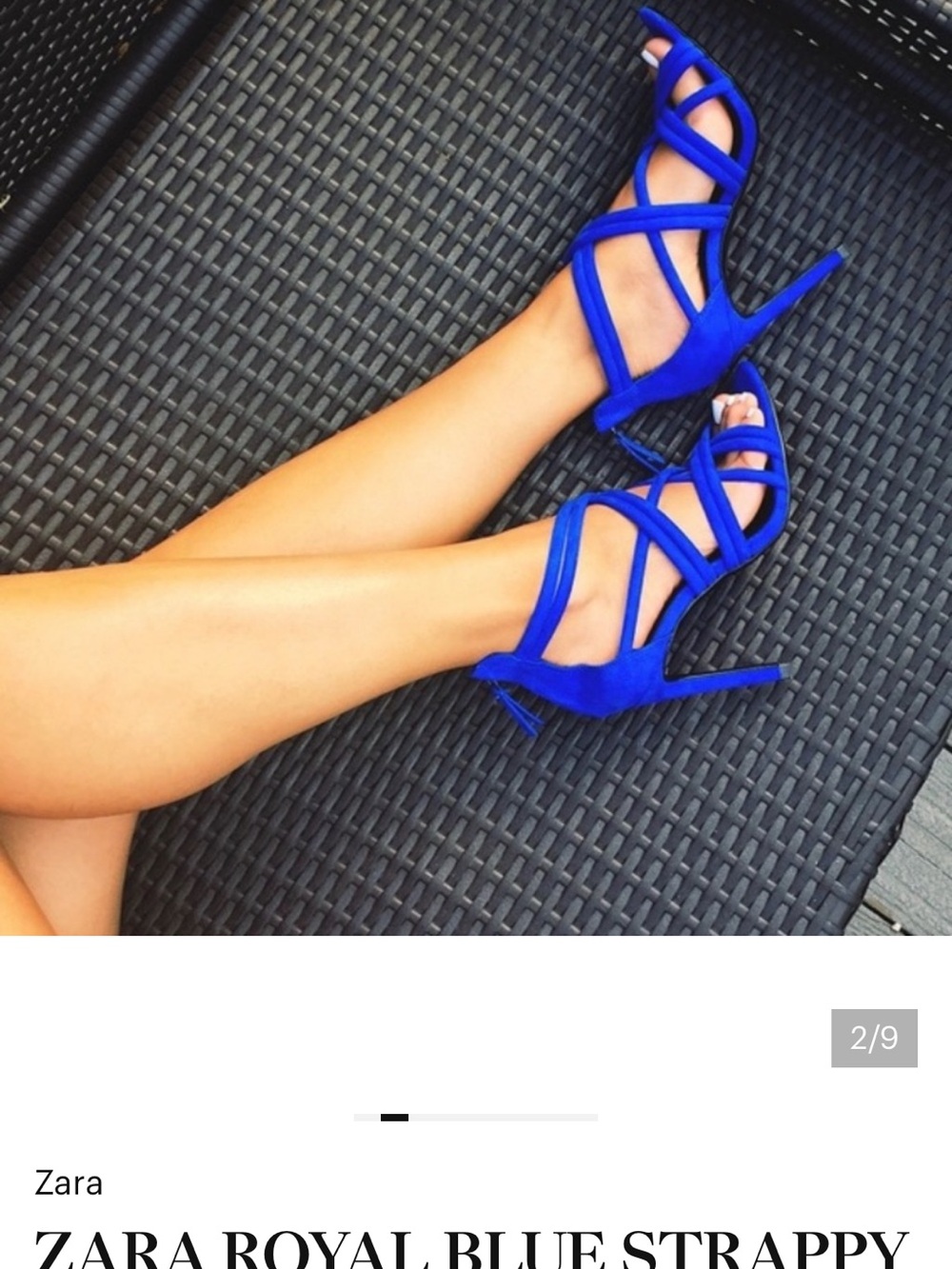 Zara Electric Blue Strappy High Heel Sandals